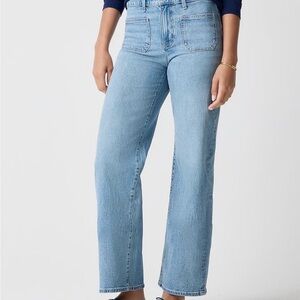 J. Crew Petite Wide Leg patch pocket Women's Denim Jeans  🔵